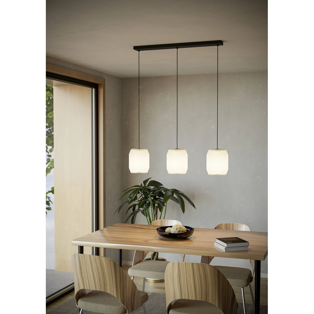 Dining table pendant lamp Belgrave 3x paper shade Eglo 9002759441029
