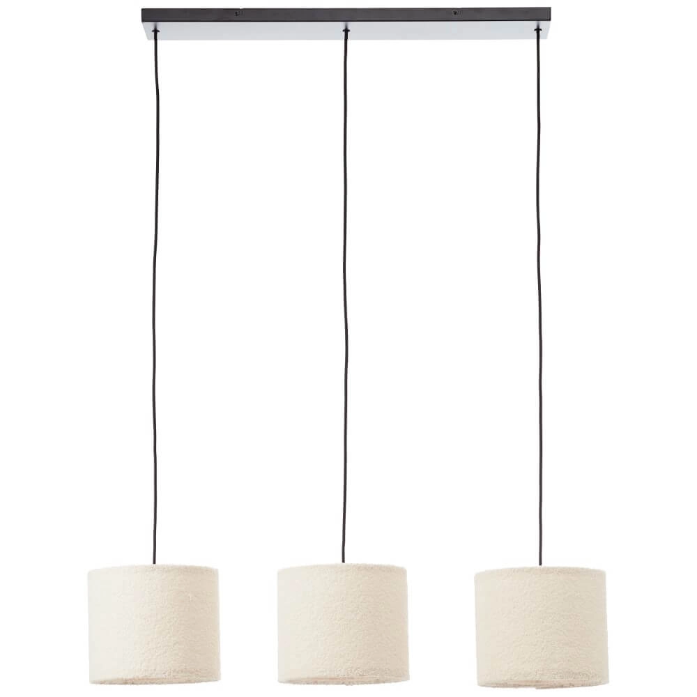 Cream pendant lamp Teddy 3-light Brilliant 4004353447273