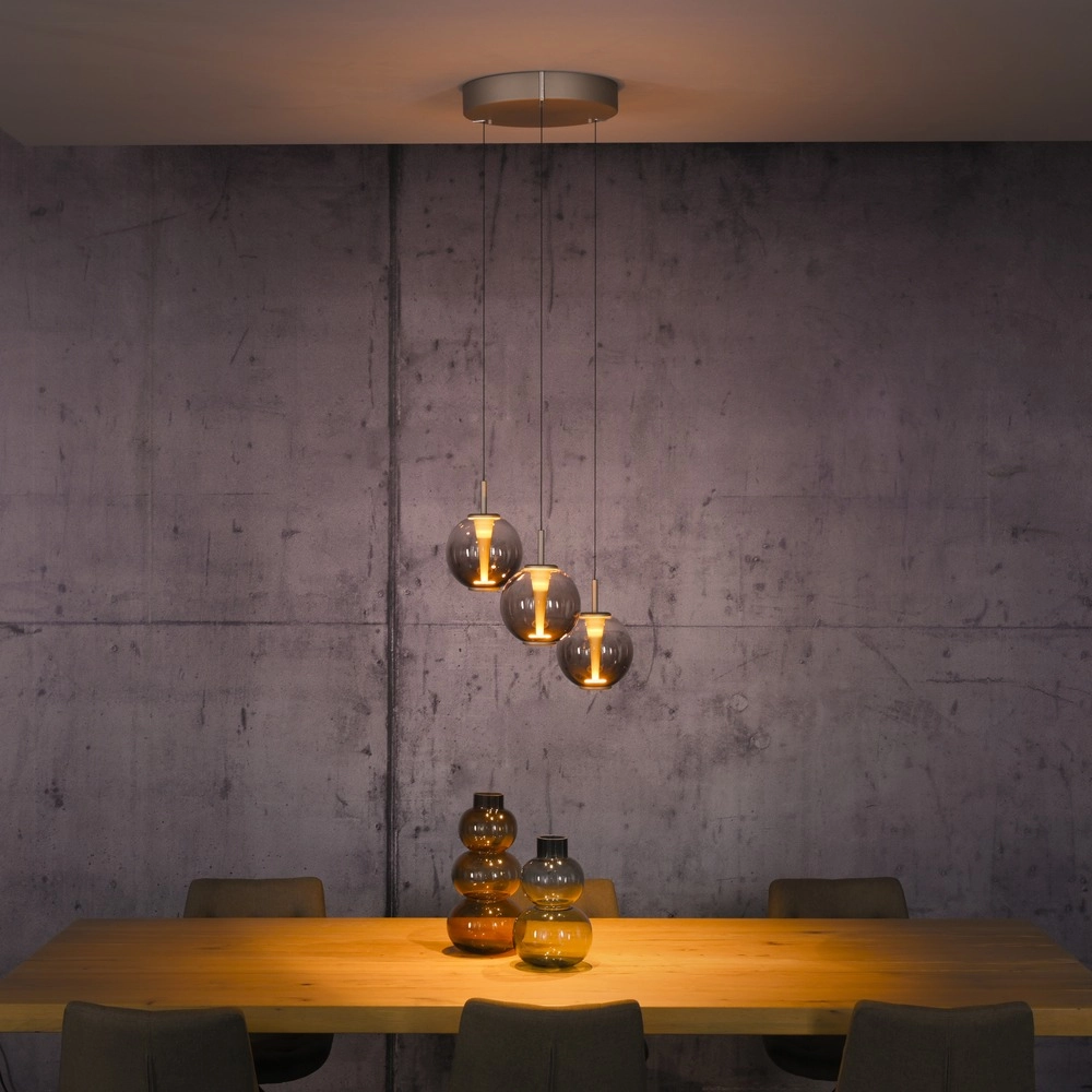 Vide pendant lamp Pure E-Infinty Bronce with amber glass Paul Neuhaus 4012248398166