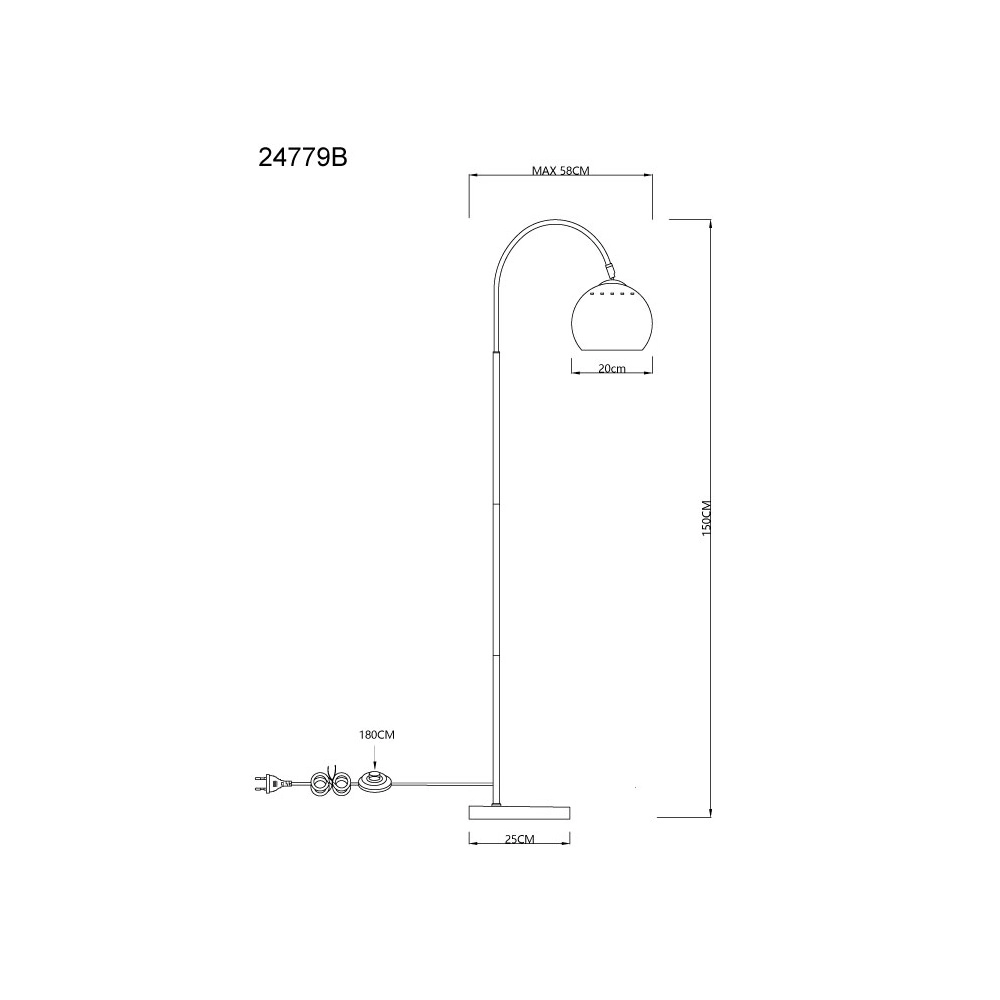 Design floor lamp Benno Black Globo 9007371513932