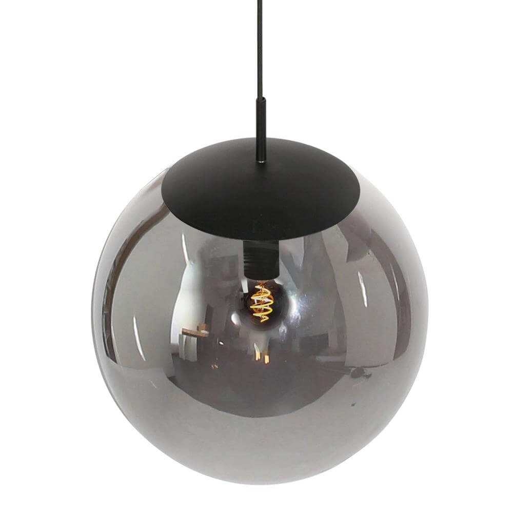 Pendant lamp Bollique black with smoke glass Steinhauer 8712746177558