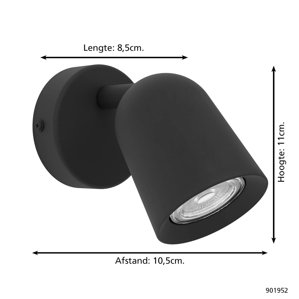 Surface-mounted spot Camaldoli black Eglo 9008606360437