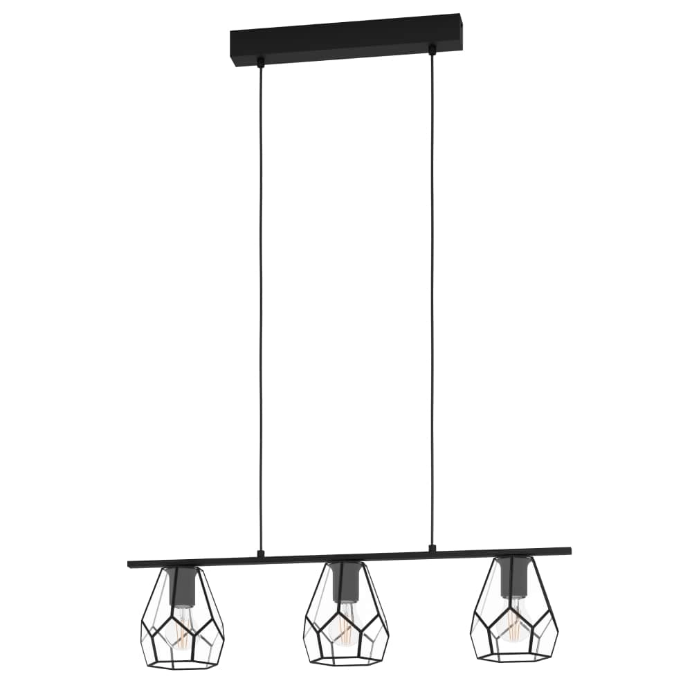 Dining room hanging lamp Mardyke black with glass