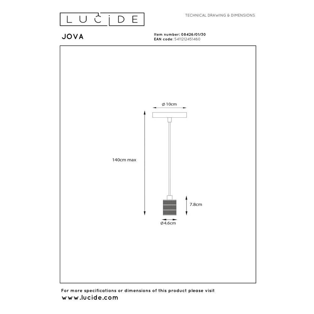 Pendant Pendant Lamp Jova Black Lucide 5411212451460