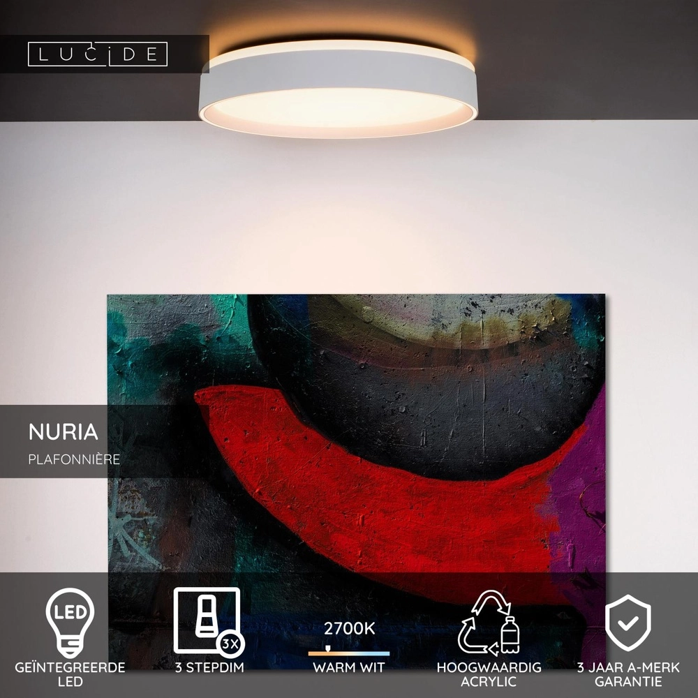 ceiling light Nuria Ø 30cm white Lucide 5411212791764