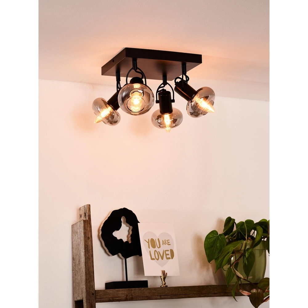 Ceiling lamp Madee 4-light black Lucide 5411212176806