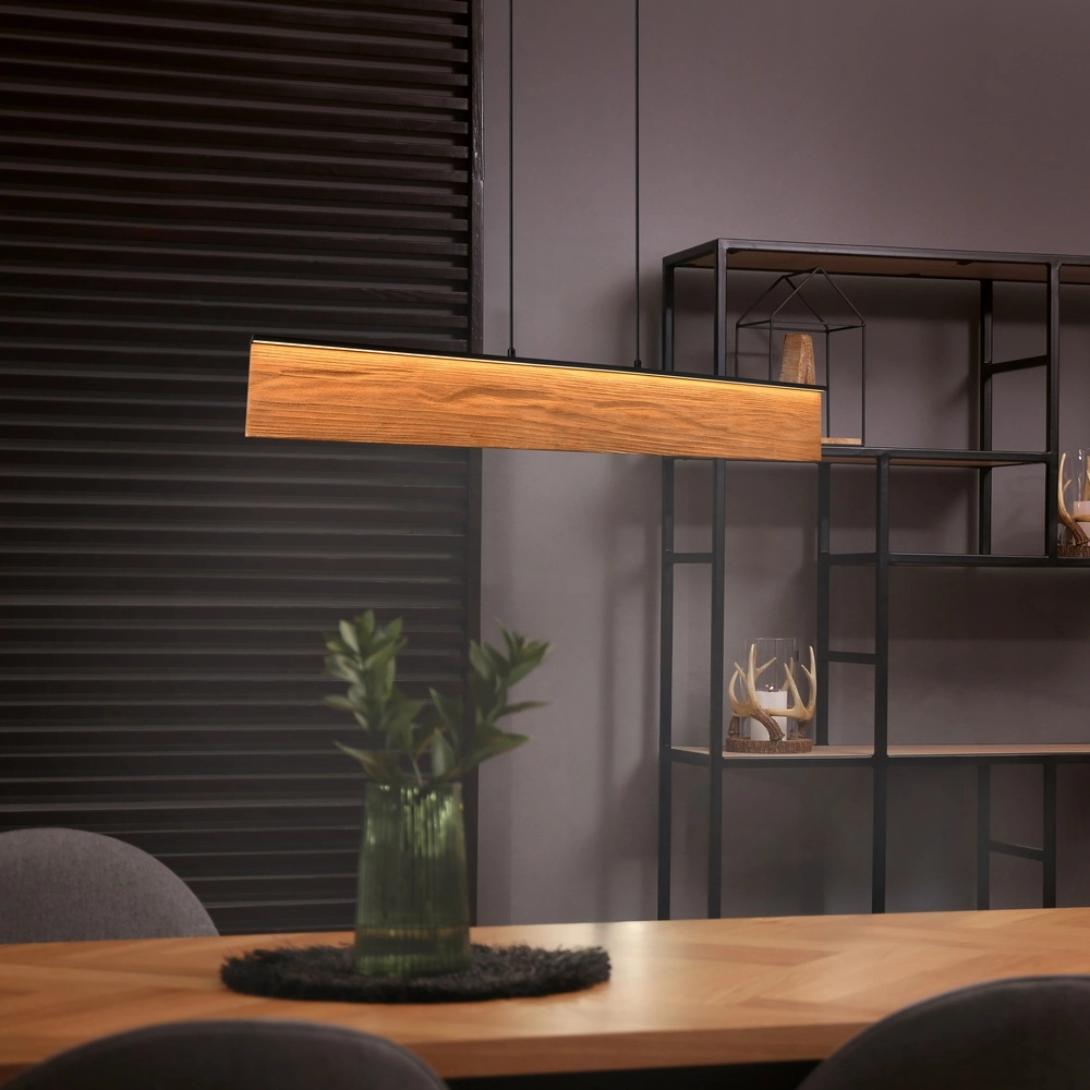 Design pendant lamp Kalea black with wood Trio 4017807661422