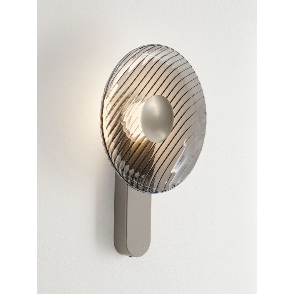 Design wall lamp Lavina silver grey with smoke glass Ø 25cm Lyora 5212063501409