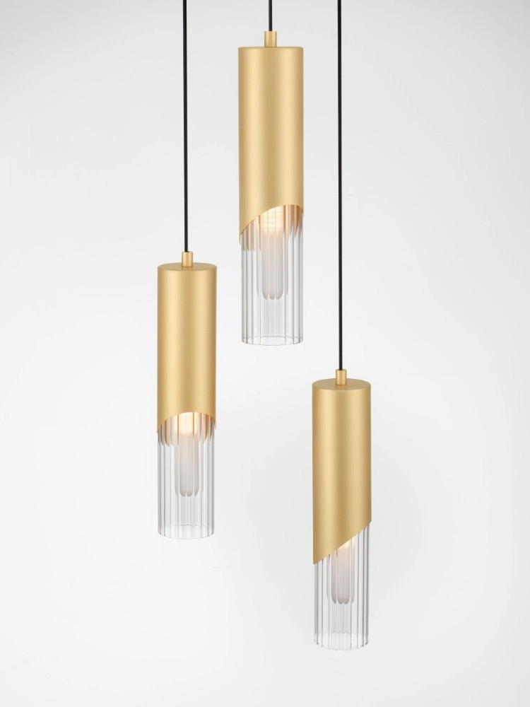 Design pendant lamp Modesto Ø 25cm gold 3-lights Lyora 5212063501447