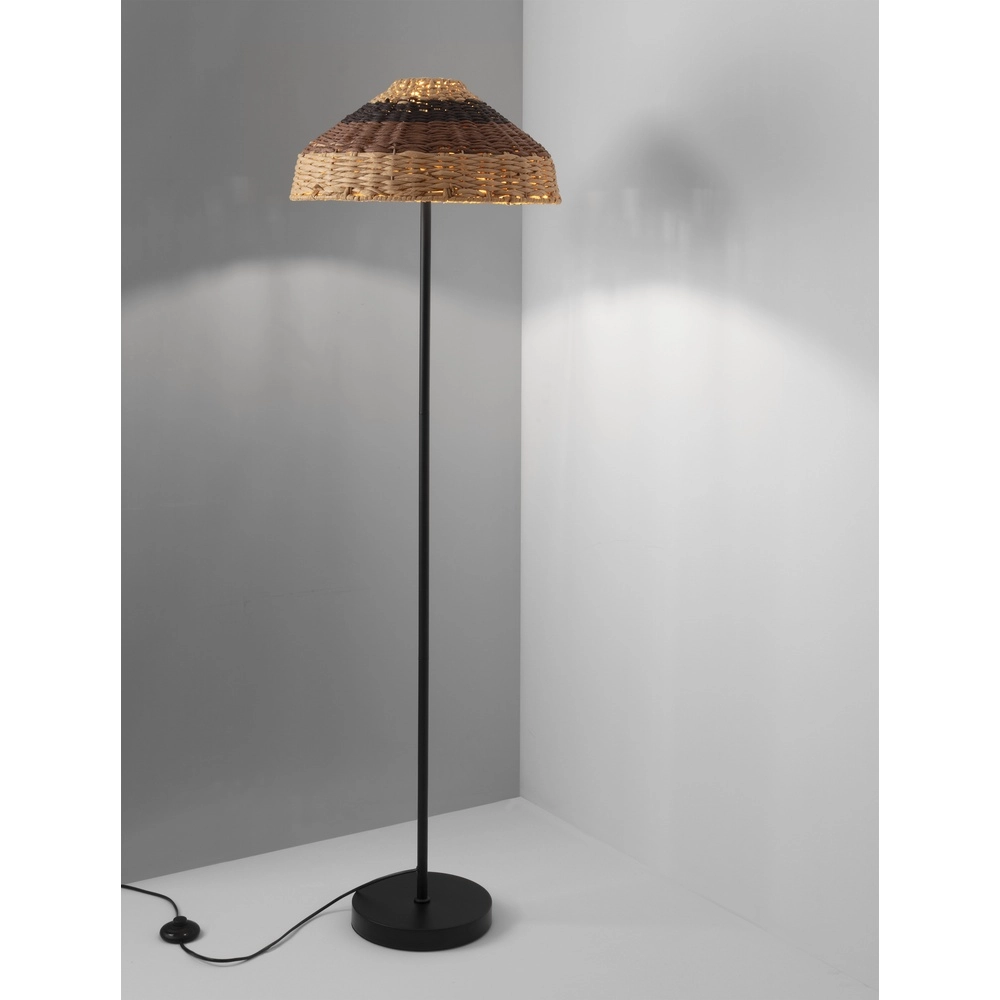 Floor lamp Caro black and rattan Lyora 5212017453013