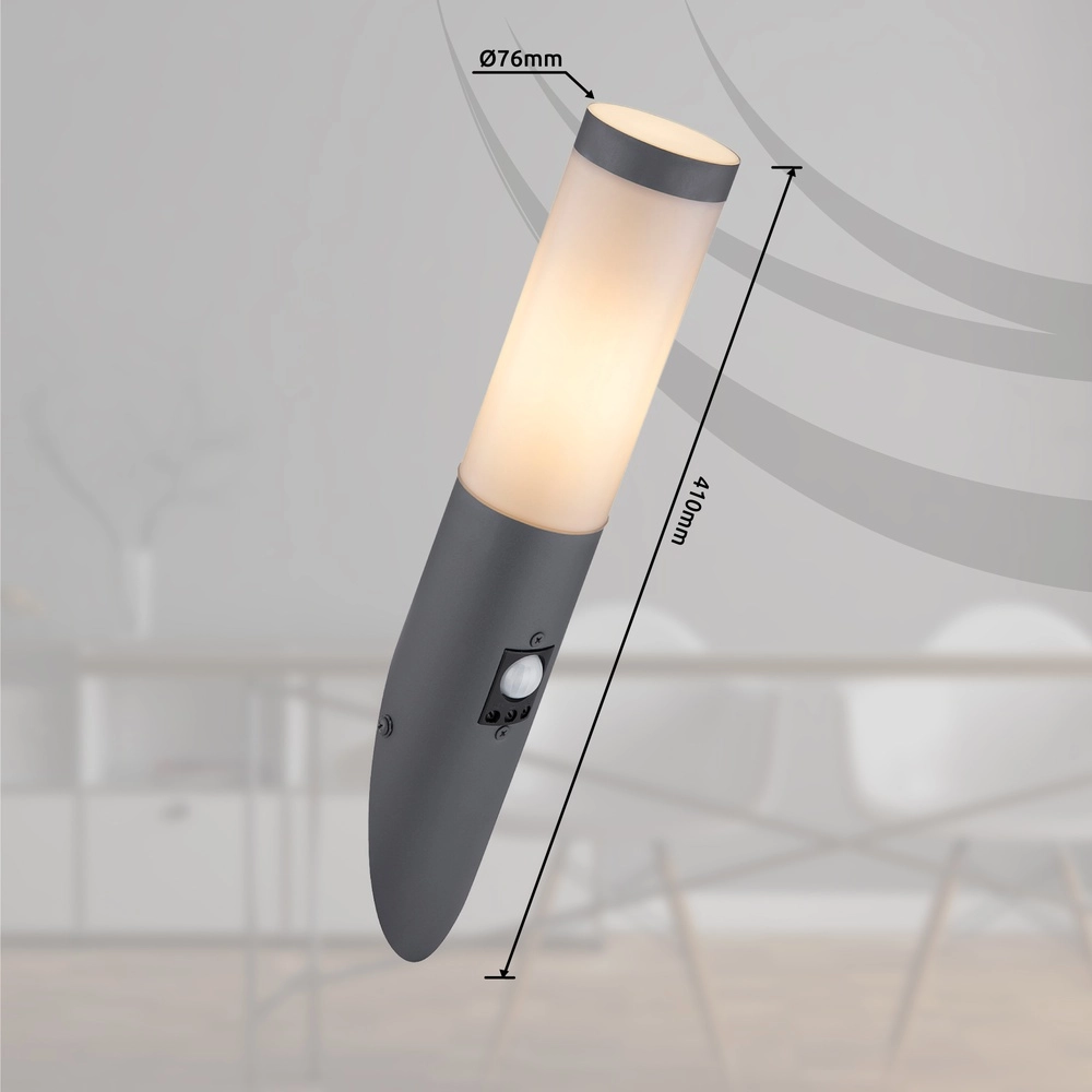 Design outdoor lamp Boston anthracite with white and sensor Globo 9007371404551