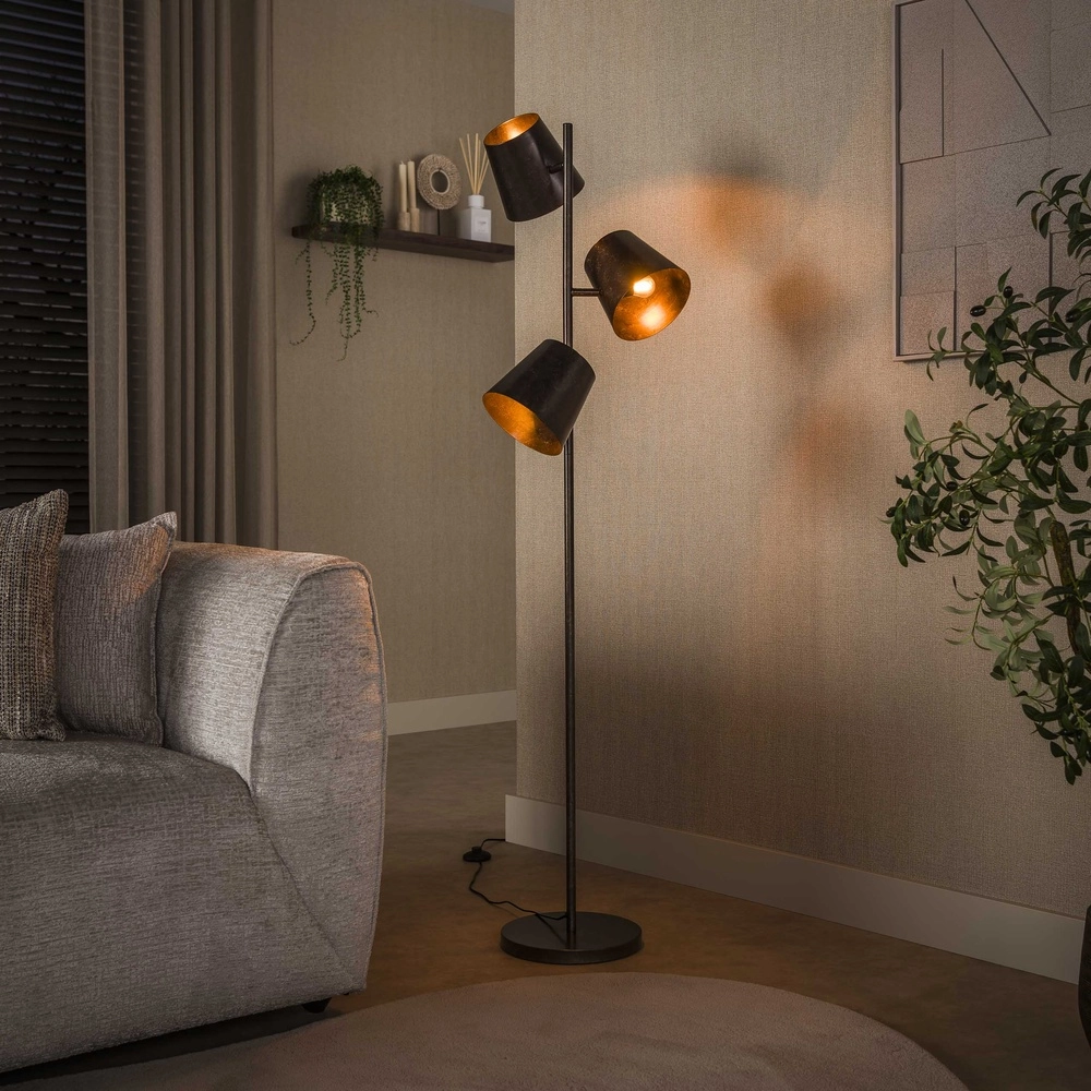 Rustic floor lamp Kinetic 167cm - urban brown