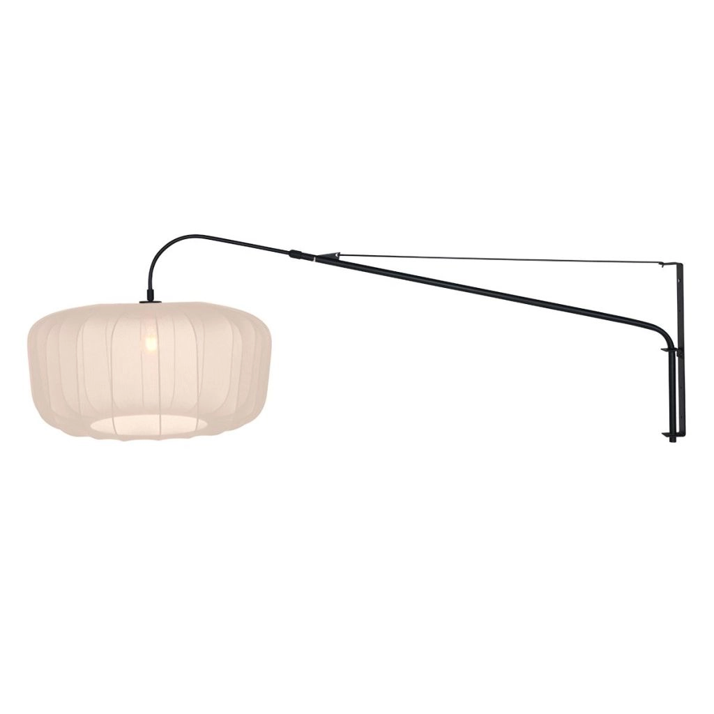 Black wall lamp Vela Lino with cream cap Steinhauer 8712746182491