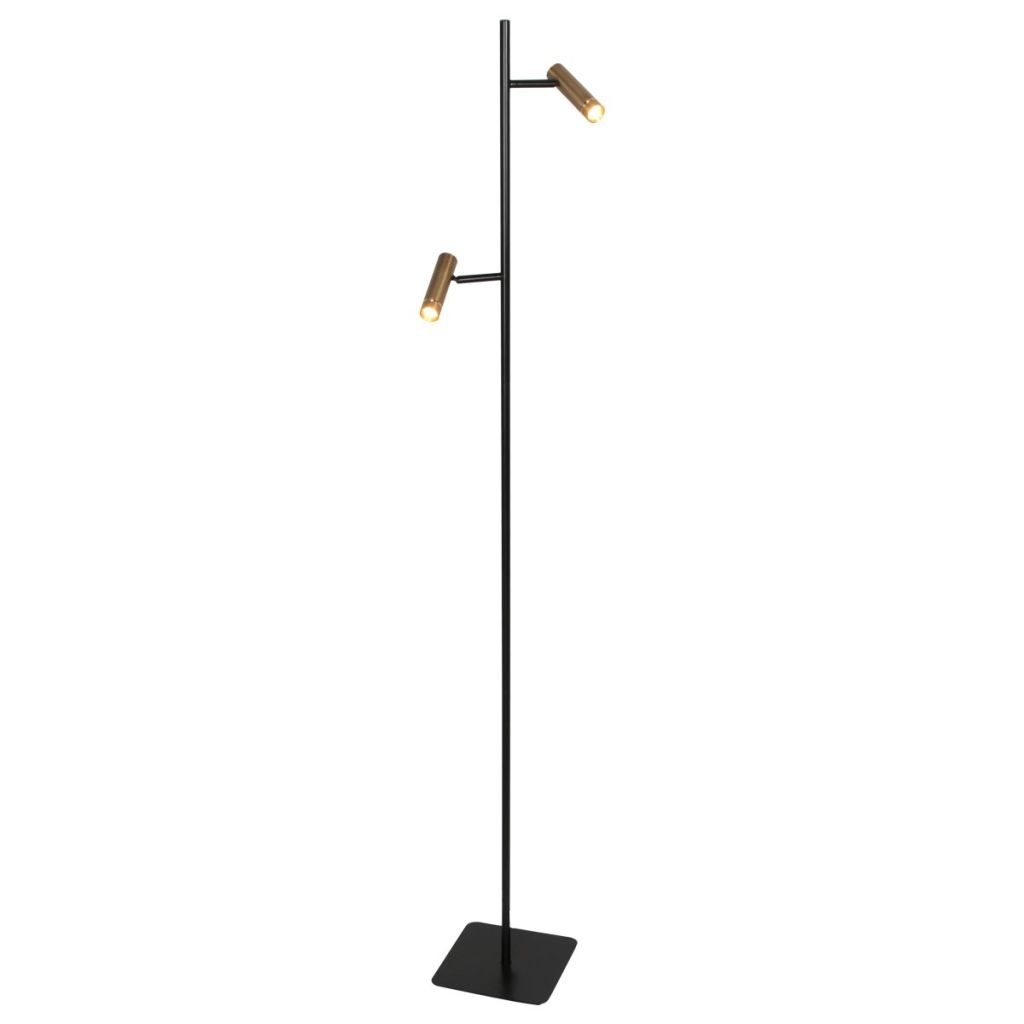 Floor lamp 2-lights Lumo black with gold Steinhauer 8712746184662