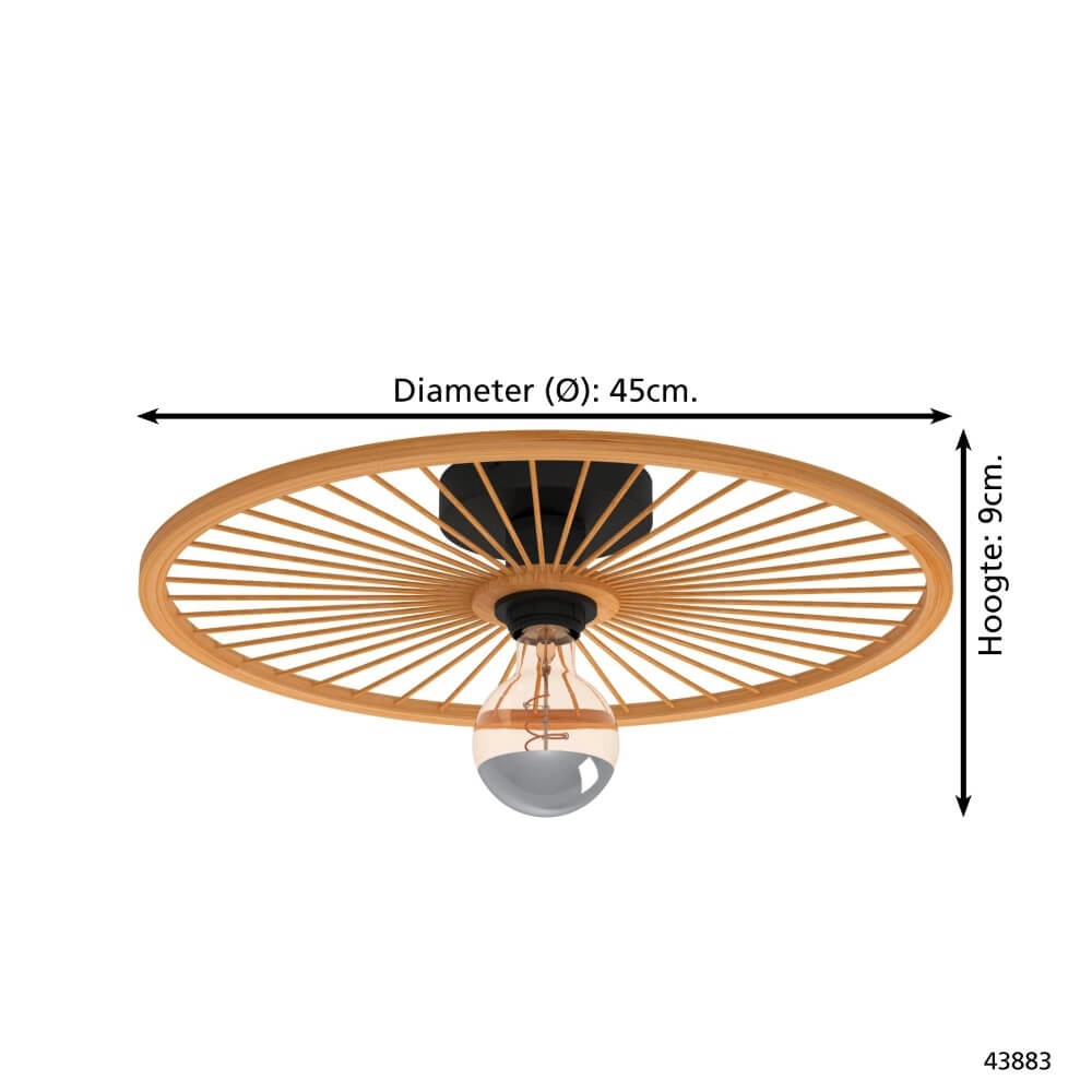 Wooden ceiling lamp Leominster Eglo 9002759438838