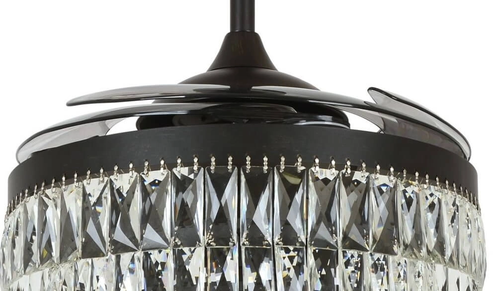 Black ceiling fan with crystal Fanway Veil Ø 122cm Beacon 9333509143970