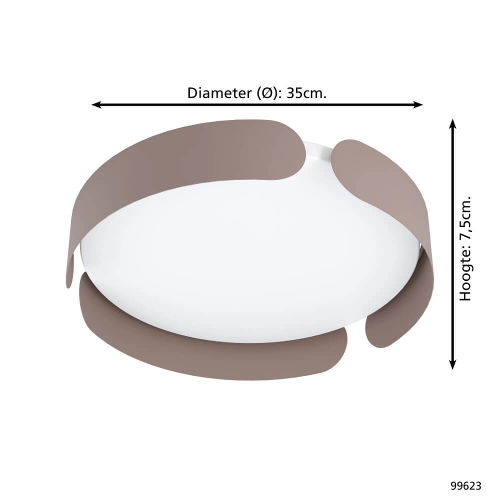 Mocha ceiling lamp Valcasotto Ø 37cm Eglo 9002759996239