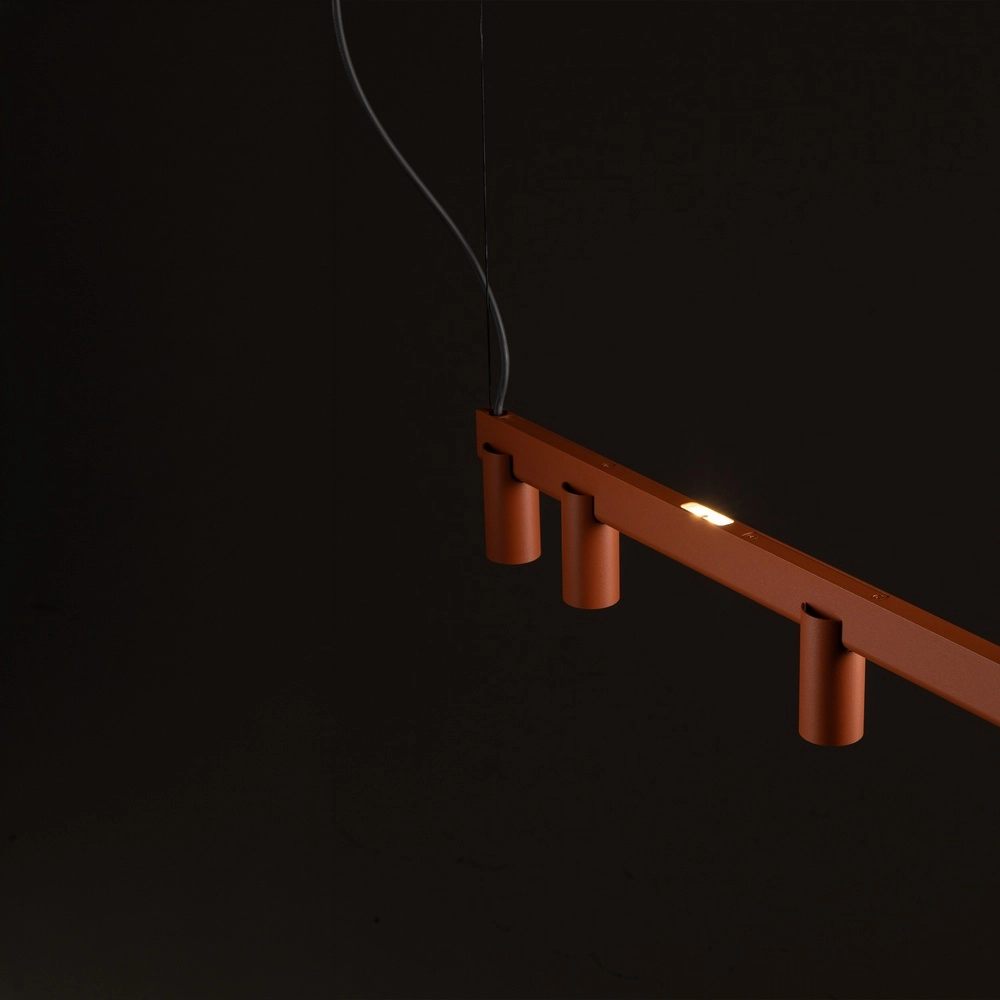 Design pendant lamp Fourty 7-light terracotta