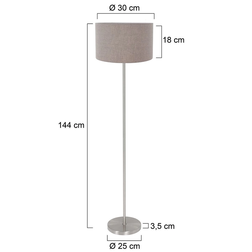Floor lamp Noor with grey hood Steinhauer 8712746182279