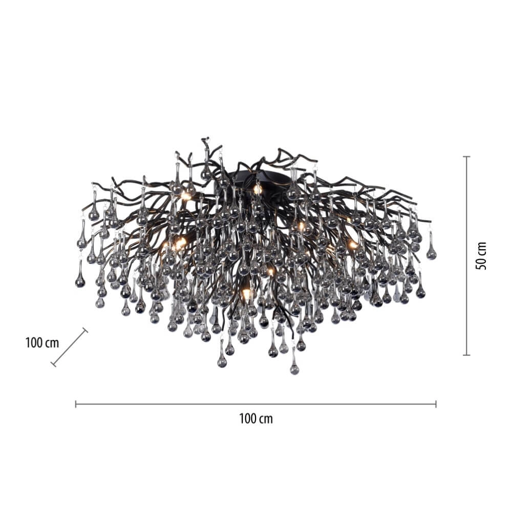 Chandelier Icicle black 100cm Paul Neuhaus 4012248377581