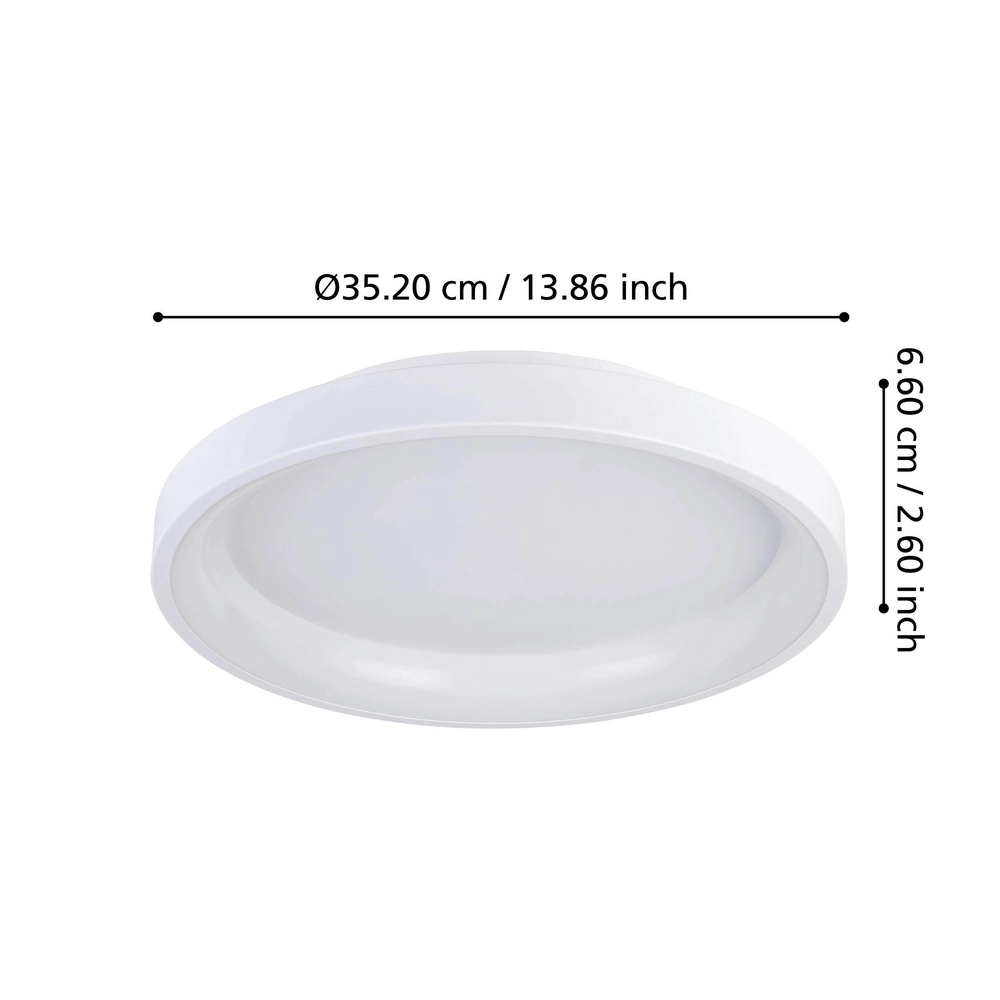 Sleek led ceiling light Loretello Ø 35cm - white Eglo 9008606316403