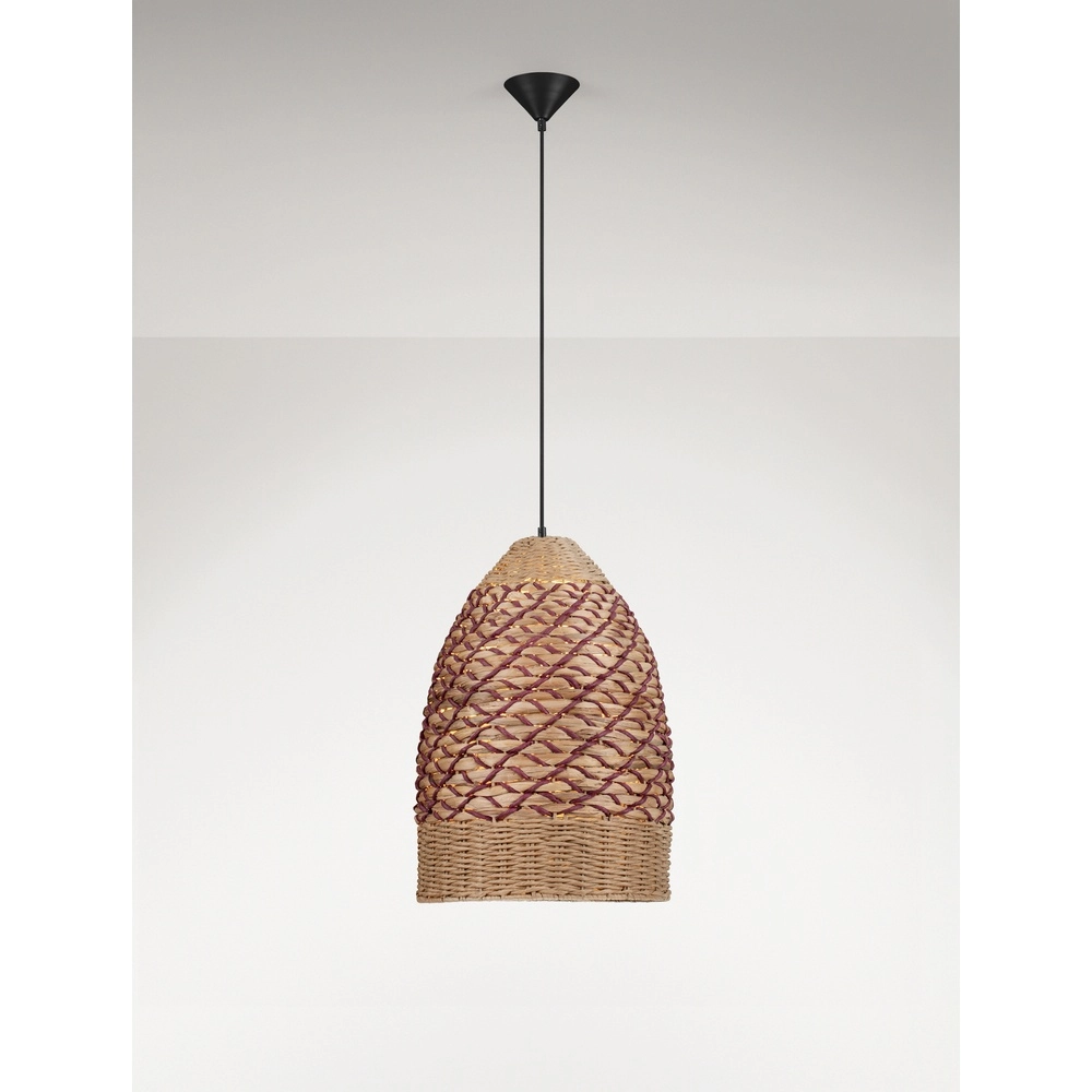 Pendant lamp Mapi Ø 37cm red with brown