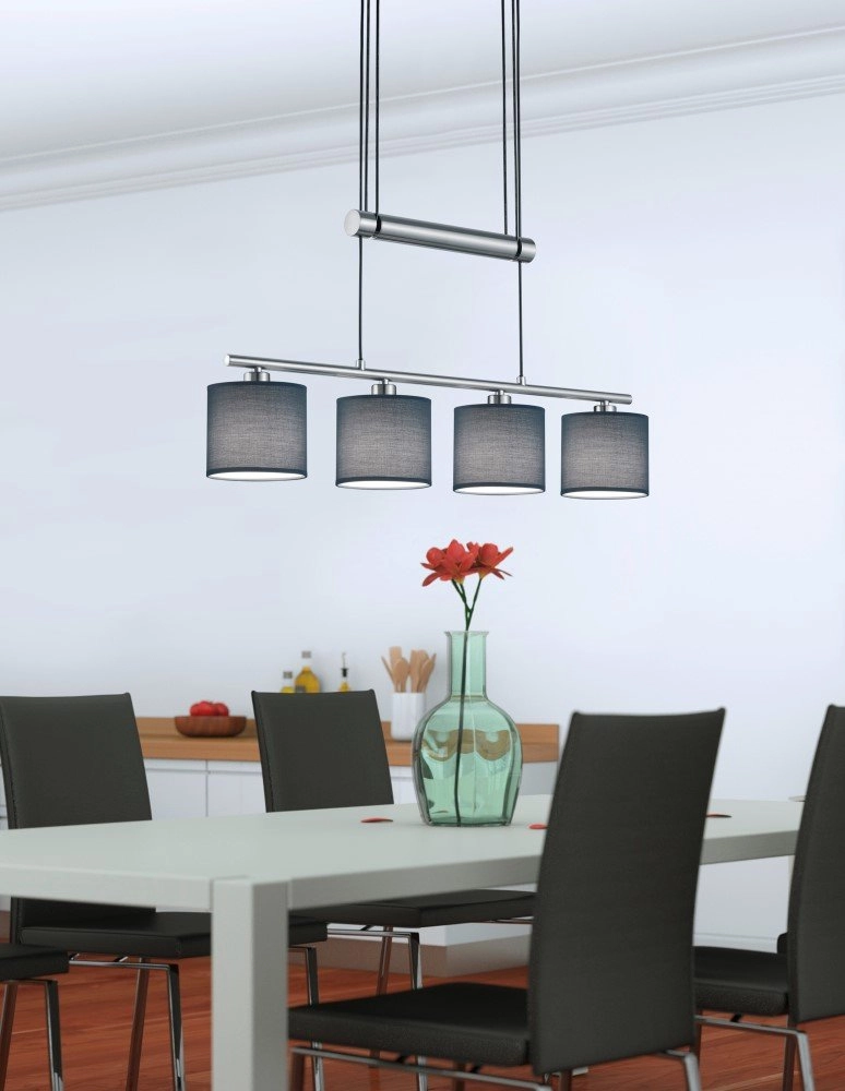 Pendant lamp Garda 4-light nickel matt with anthracite Trio 4017807336955