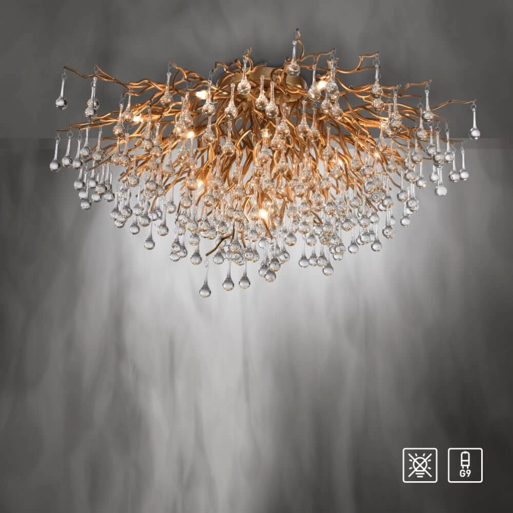 Chandelier Icicle brass 100cm Paul Neuhaus 4012248352106