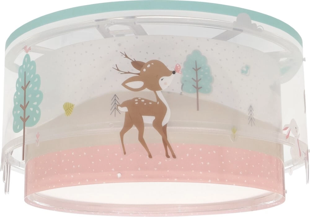 Children's room ceiling lamp Loving Deer pink