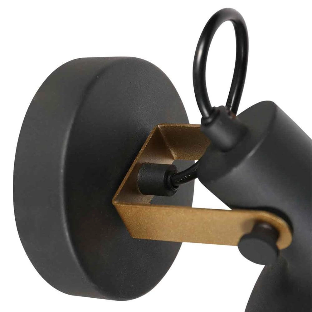 Wall lamp Prato black with gold Steinhauer 8712746176377