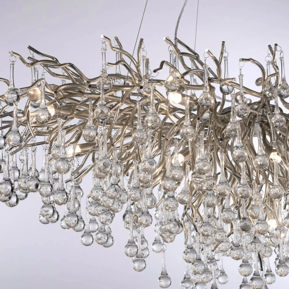 Large chandelier Icicle steel Paul Neuhaus 4012248332924