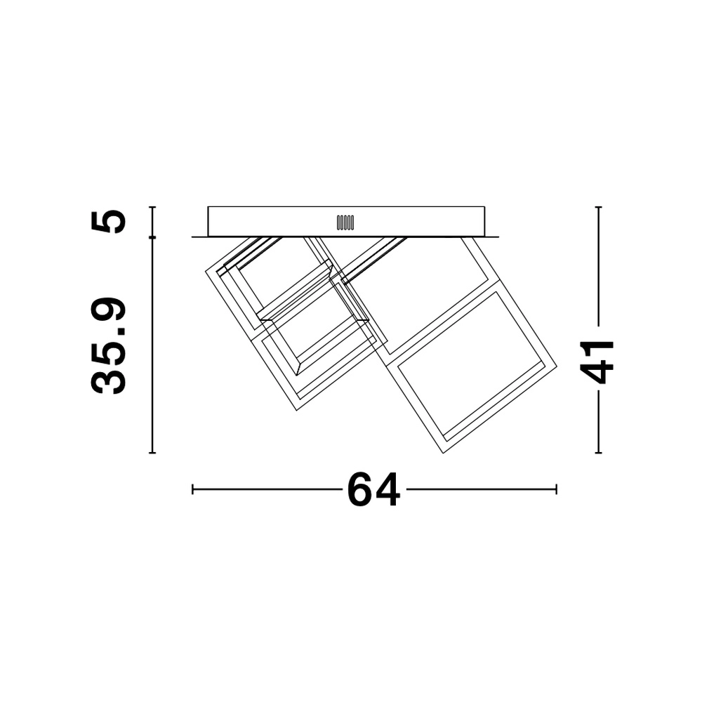 Square ceiling lamp Gabbia black Lyora 5212017423436
