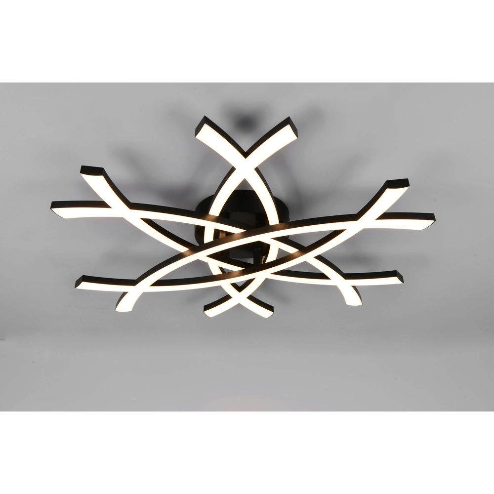 Modern ceiling lamp Pollock 60cm black Trio 4017807659078