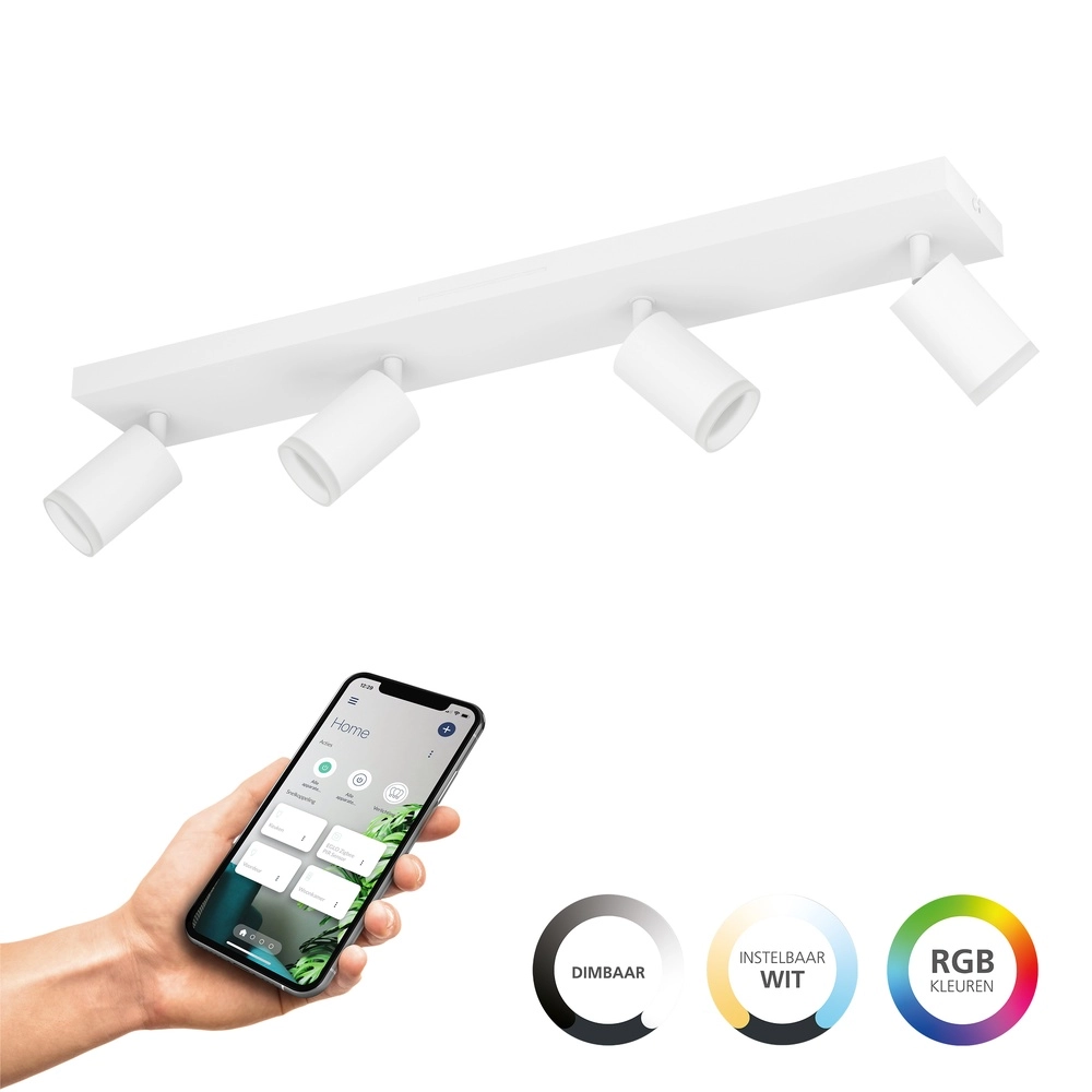 Smart surface-mounted spotlight Melitello-Z White 4-light