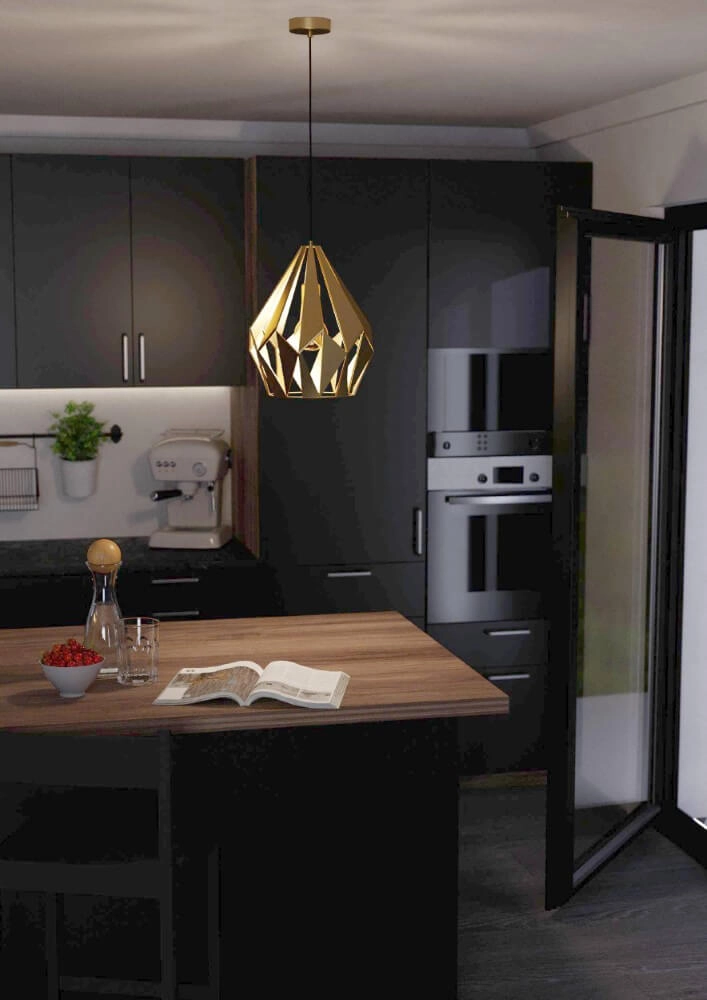 Golden pendant lamp Carlton Ø 31cm Eglo 9002759438142