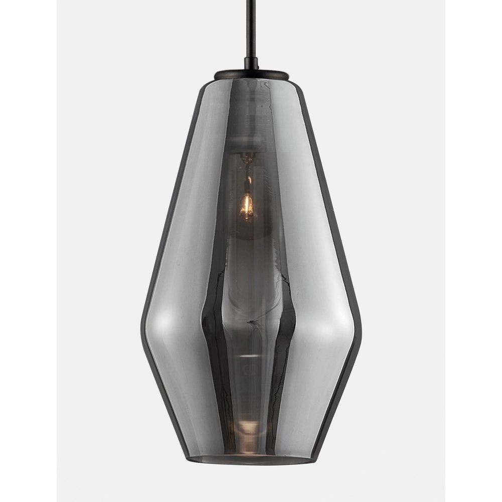 Pendant lamp Veiro chrome glass Ø 17 x 28.5cm Lyora 5212017421289