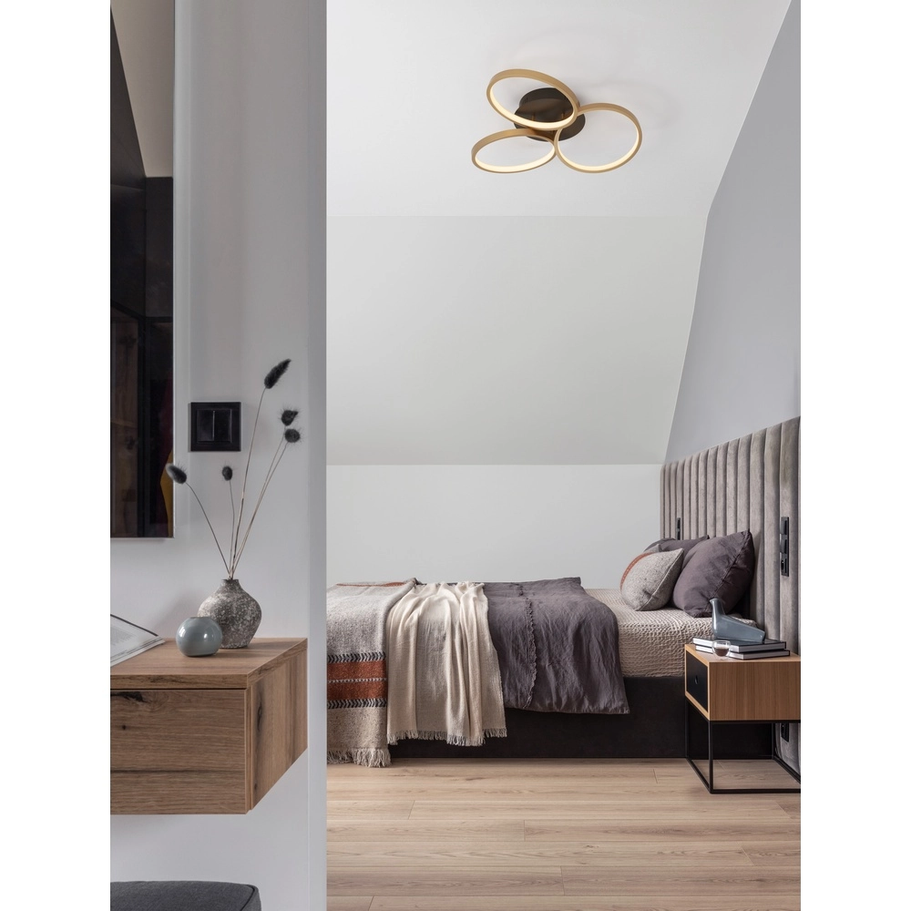 Design ceiling lamp Elize black with gold Ø 55cm Lyora 5212017433138