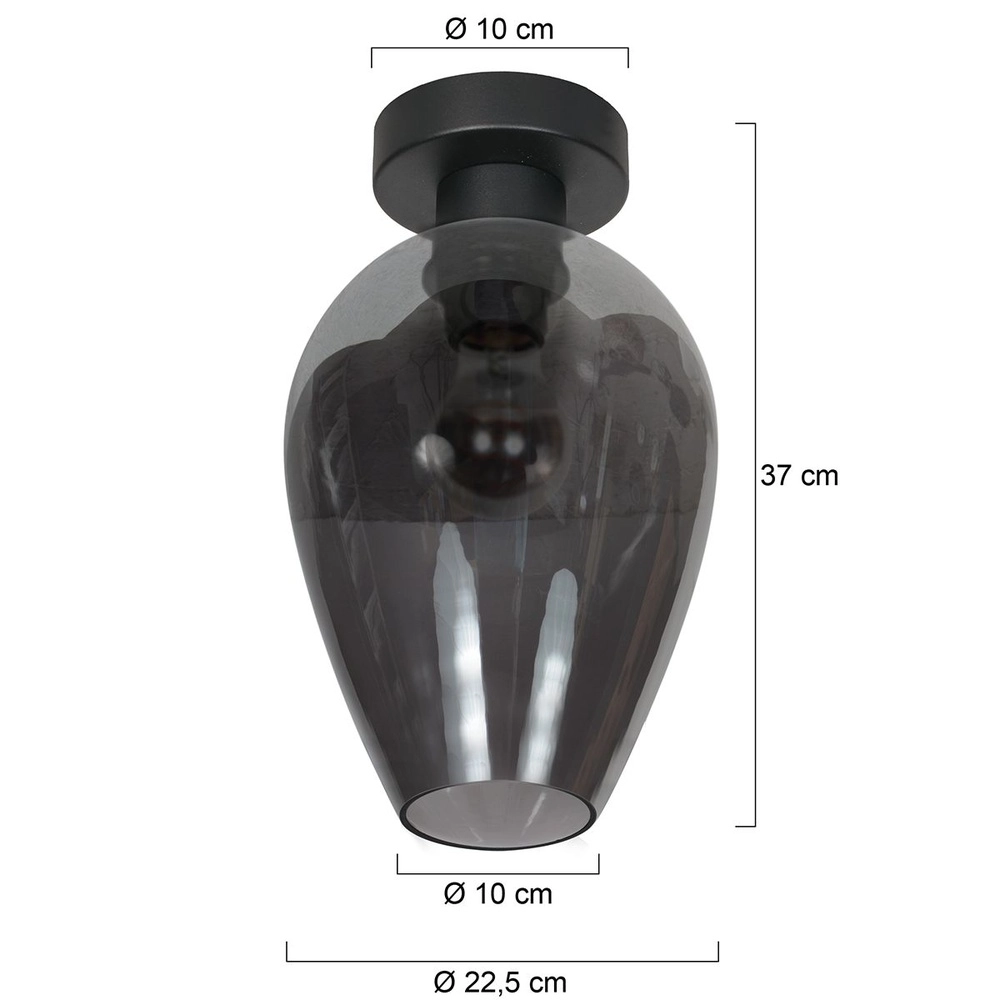 Ceiling lamp Bloeba smoke glass Ø 22.5cm Steinhauer 8712746181067