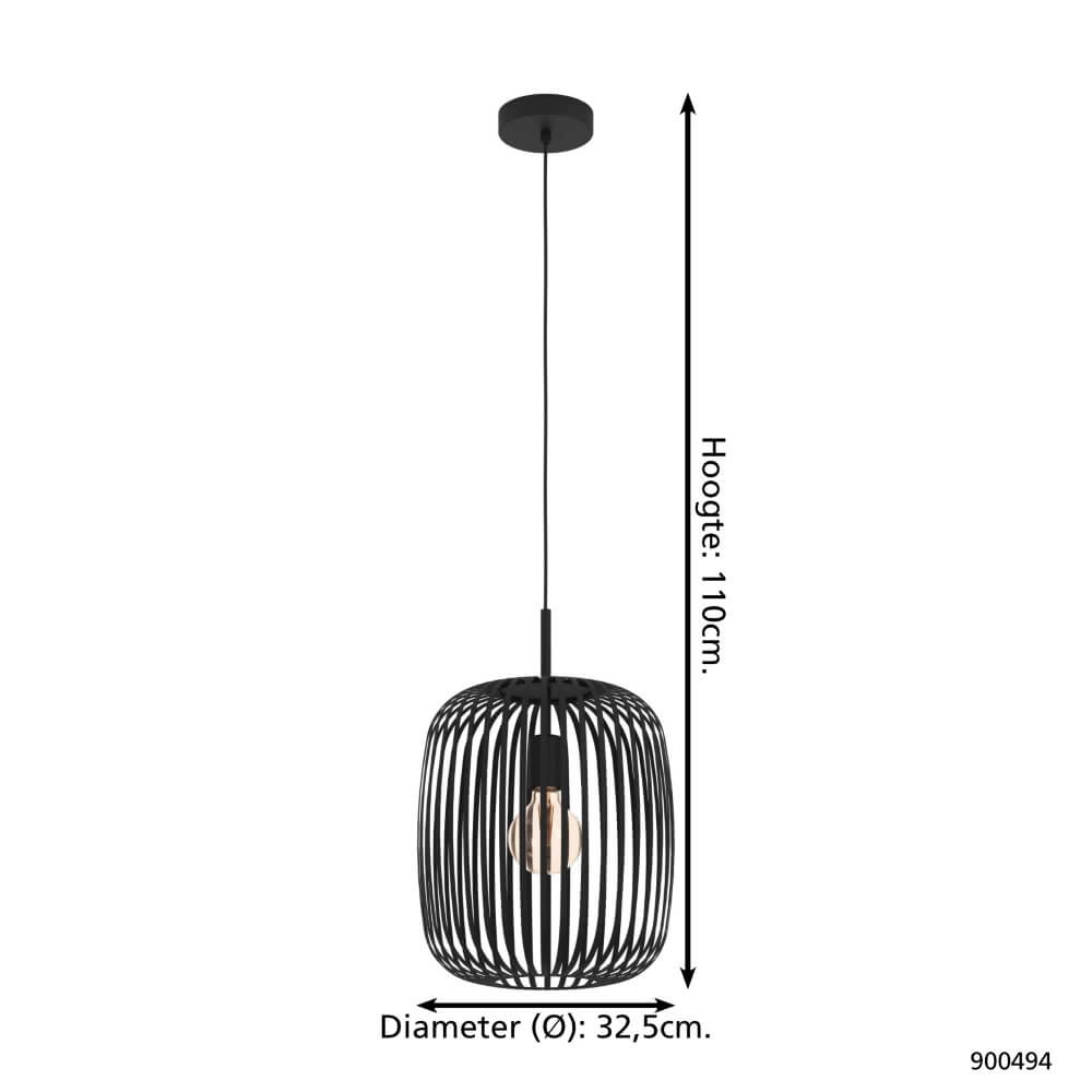 Black pendant lamp Romazzina Ø 32.5cm Eglo 9008606244287
