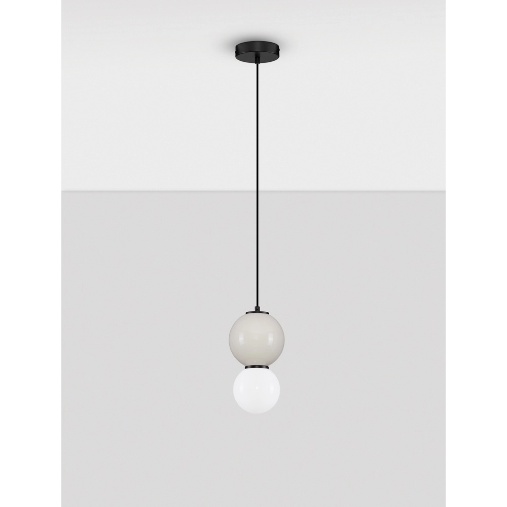 Pendant lamp Noesis Ø 15cm light grey with white Lyora 5212017483690