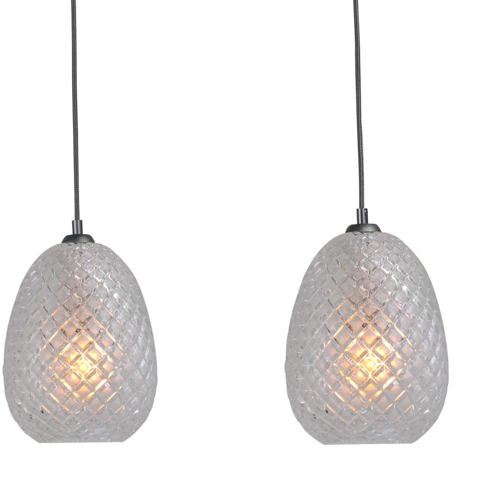Black hanging lamp Pineapple 4-light with clear glass Masterlight 8718121216874
