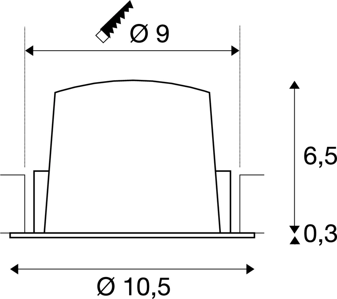 Recessed spotlight Numinos M black 4000K - 55deg SLV 4024163311175