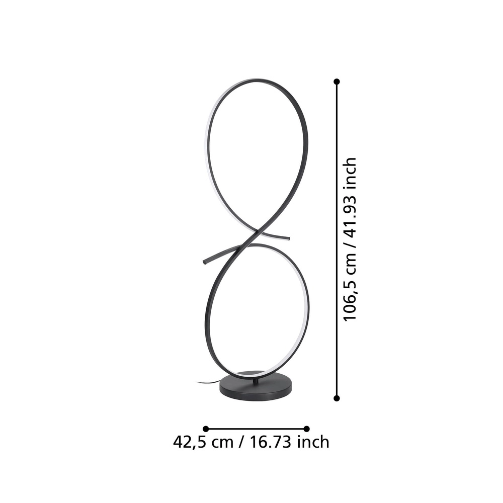 Modern LED floor lamp Serpins 107cm - black Eglo 9008606313693
