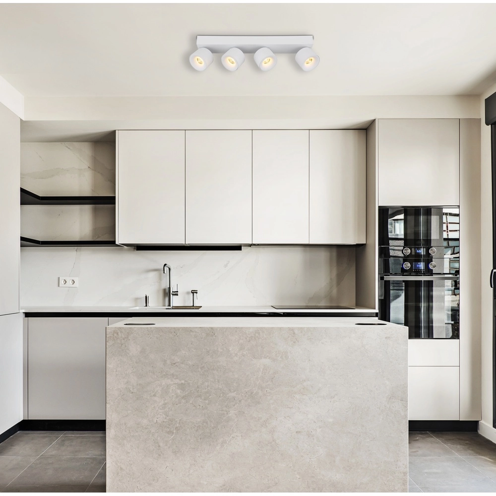 Sleek ceiling lamp Rae 4-light white Globo 9007371447657