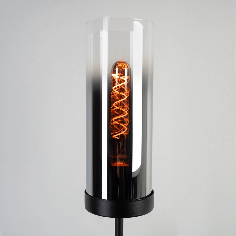 Black floor lamp Toothill with smoke glass Eglo 9002759440046