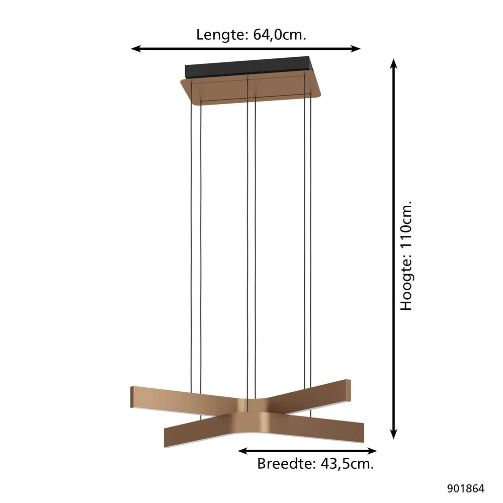 Design pendant lamp Folcino-Z Copper Bronze Eglo 9008606360284