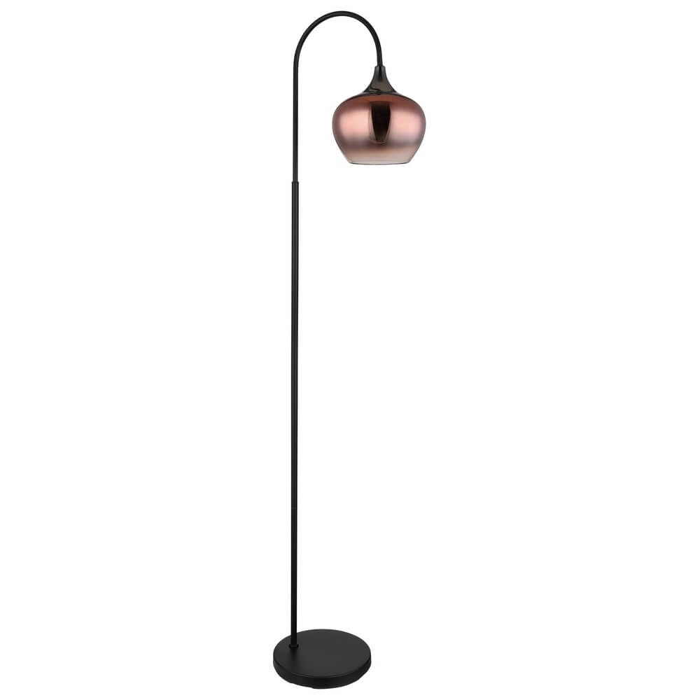 Black floor lamp Maxy with red glass single Globo 9007371459988