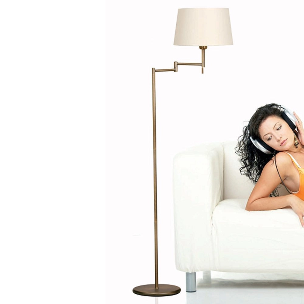 Floor lamp Mexlite 154cm bronze brown with white shade Steinhauer 8712746048087