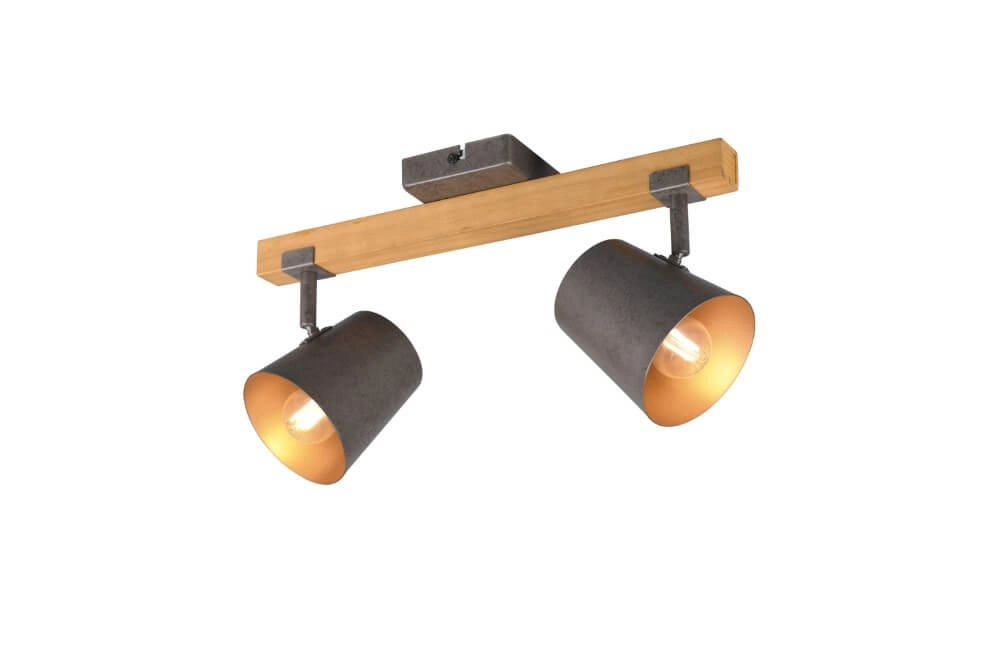 Spot Bell 2-light antique gray with wood Trio 4017807502565