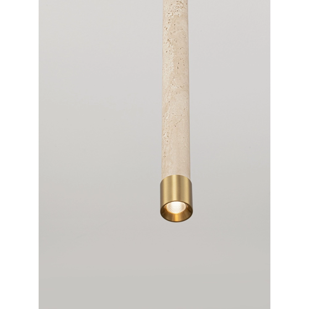 Modern pendant lamp Muse Gold with sand brown travertine Lyora 5212017495792